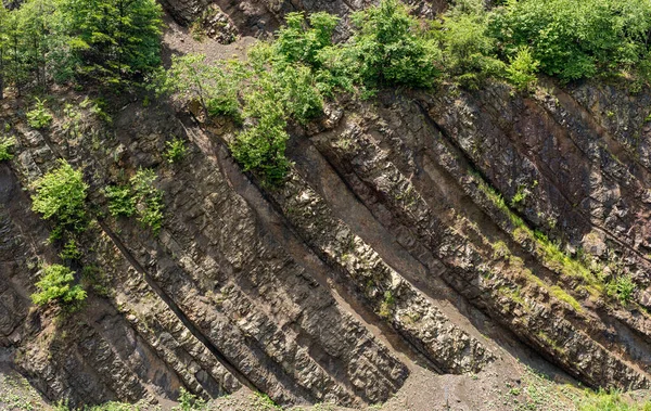 Detail Der Felsen Durch Die Berge Des Sideling Hill Road — Stockfoto