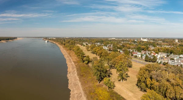 Extrema Låga Vattenförhållanden Mississippi Floden Längs Mud Island Memphis Oktober — Stockfoto