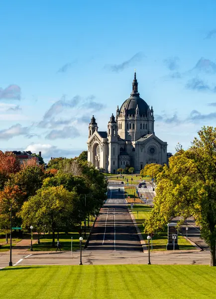 Cathedral Paul Paul Minnesota Seen Steps State Capitol Building — Stock Photo, Image
