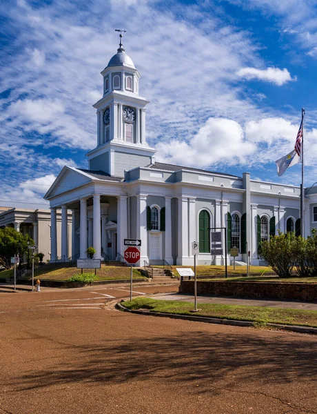 Frente Histórica Primera Iglesia Presbiteriana Natchez Mississippi Imagen de stock