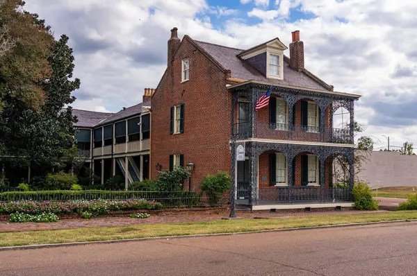 Natchez October 2023 Front Historic Home Known Bontura Natchez Mississippi — Stock Photo, Image