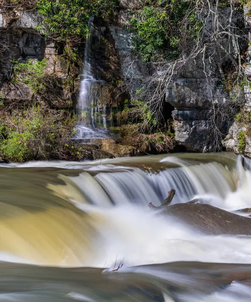 Små Vattenfall Kaskad Stenar Vid Valley Falls State Park Nära — Stockfoto
