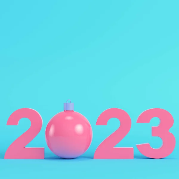 2023 Digit Merah Muda Dengan Natal Dapat Dicetak Dengan Latar — Stok Foto