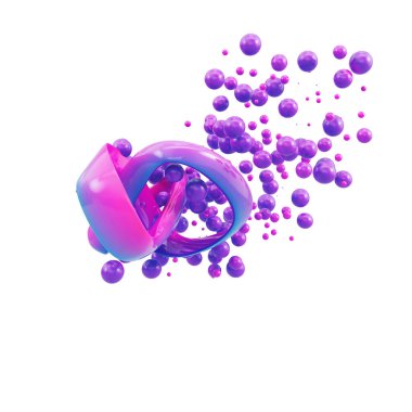 Soyut geometri formu beyaz arkaplanda izole edilmiş. 3d oluşturma