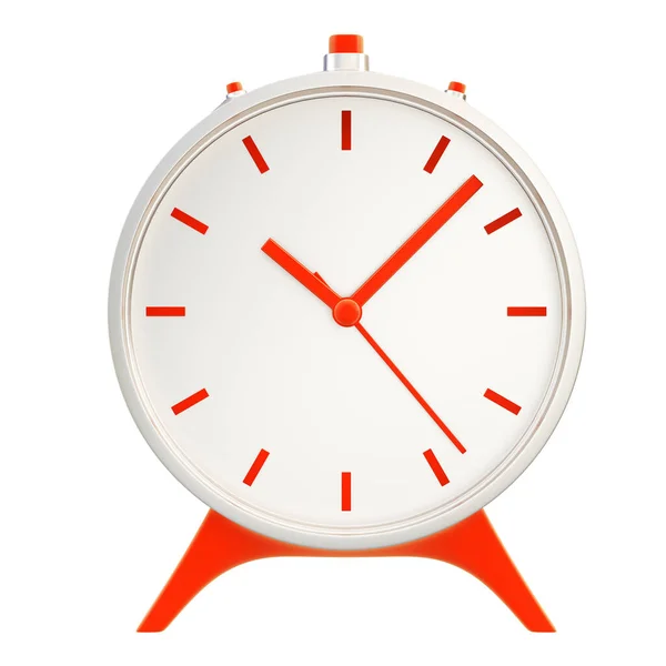 White Alarm Clock Isolated White Background Rendering — Stock Photo, Image