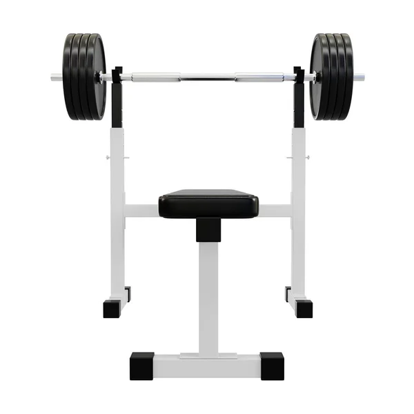 Barbell Bench Isolated White Background Rendering — Stock Photo, Image