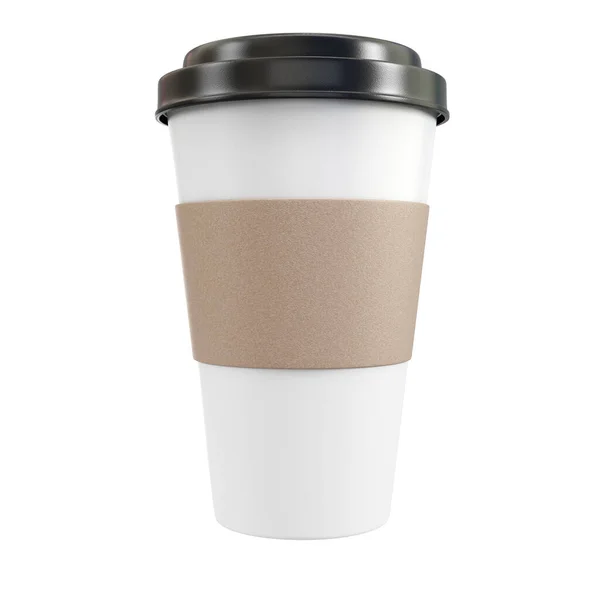 Beyaz Arka Planda Izole Edilmiş Plastik Kahve Fincanı Oluşturma — Stok fotoğraf