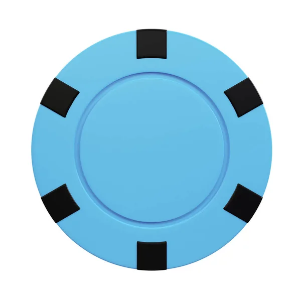 Blue Poker Chips Isolated White Background Rendering — Stock Photo, Image