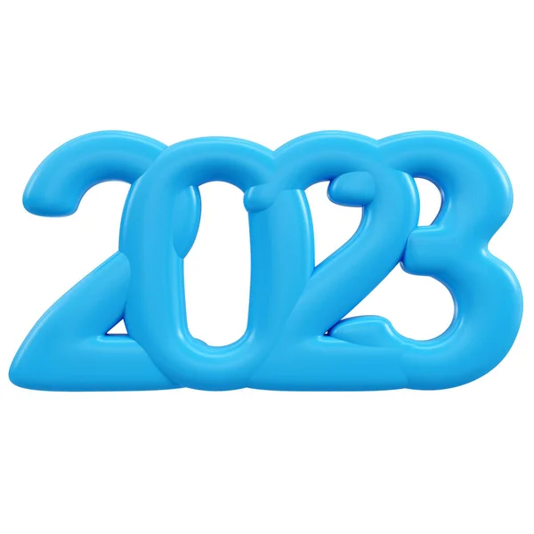 Niebieski 2023 Cyfry Izolowane Białym Tle Renderowanie — Zdjęcie stockowe