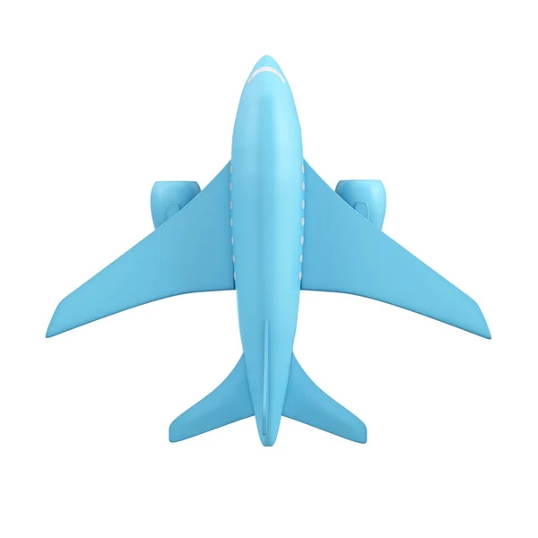 Kék Repülőgép Elkülönítve Fehér Háttérrel Renderelés — Stock Fotó