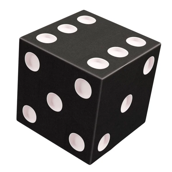 Black Game Dice Isolated White Background Rendering — Stock Photo, Image