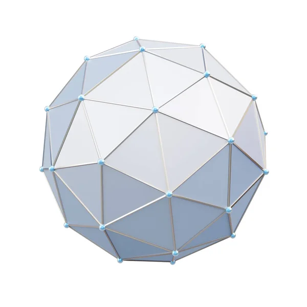 Abstrakcyjny Geometryczny Shperical Kształt Odizolowany Białym Tle Renderowanie — Zdjęcie stockowe