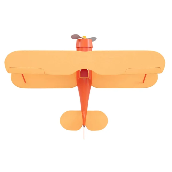 Cartoon Styled Biplane Isolated White Background Rendering — Stock Photo, Image