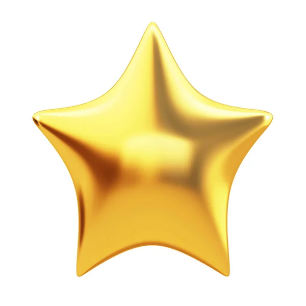 Goldener Stern Isoliert Auf Weißem Hintergrund Darstellung — Stockfoto