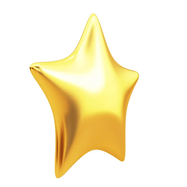背景に孤立した金色の星 3Dレンダリング — ストック写真