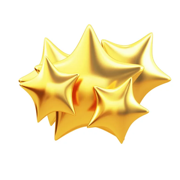Goldene Sterne Isoliert Auf Dem Hintergrund Darstellung — Stockfoto