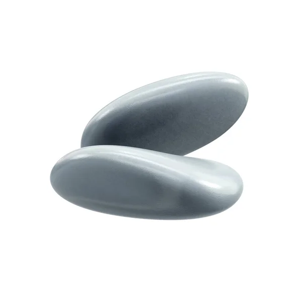 白い背景に隔離されたスパ用の石 3Dレンダリング — ストック写真
