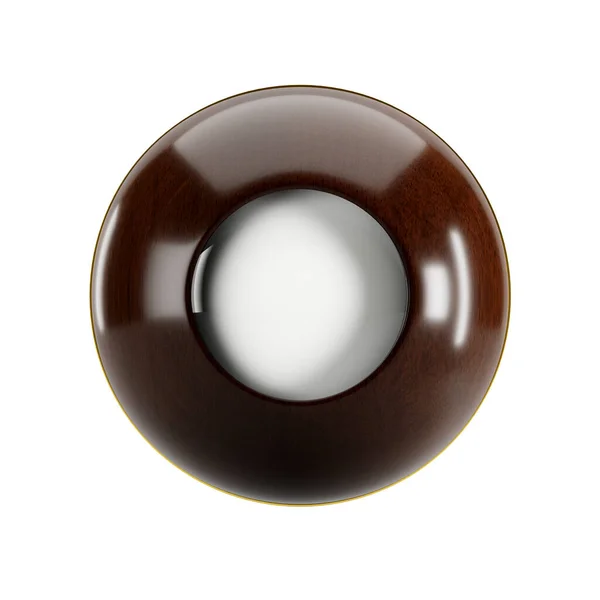 白い背景に隔絶された空白の窓のある木製のボール 3Dレンダリング — ストック写真