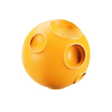 Beyaz arka planda izole edilmiş kraterleri olan karikatür şekilli ay. 3d oluşturma