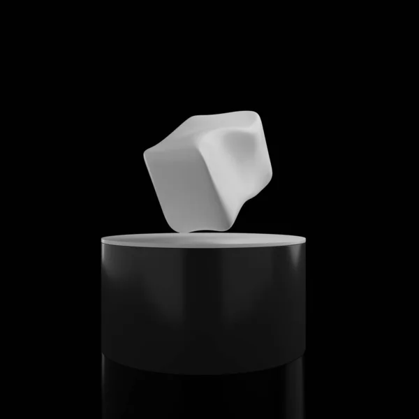 Абстрактний Мінімальний Фон Циліндричний Подіум Білою Геометричною Формою Ілюстрація — стокове фото