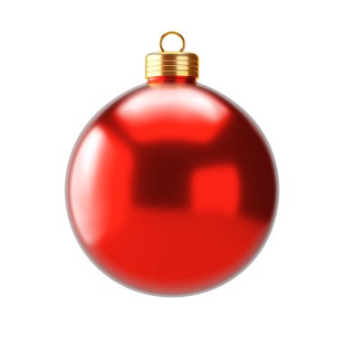 Kırmızı Noel mücevherleri beyaz arka planda izole edilmiş. 3d oluşturma