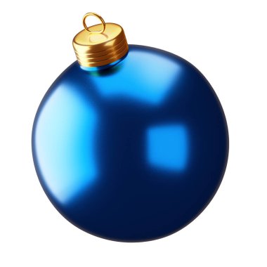 Beyaz arka planda izole edilmiş mavi noel mücevheri. 3d oluşturma