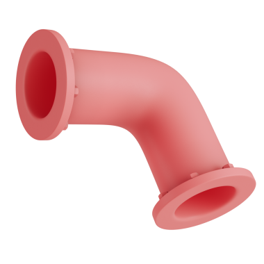 Şeffaf arkaplanda endüstriyel elementlere sahip soyut pembe boru