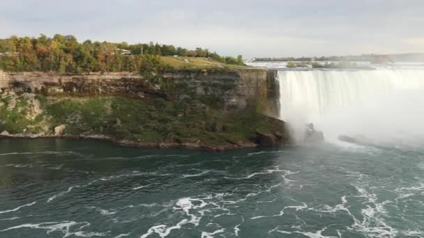 Niagara Falls Aerial View Canadian Side View Beautiful Horse Shoe — Stock Video