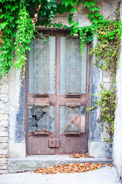 Mysterious Creaky Door Hides Magical Secrets Italian City Bergamo — Stock Photo, Image
