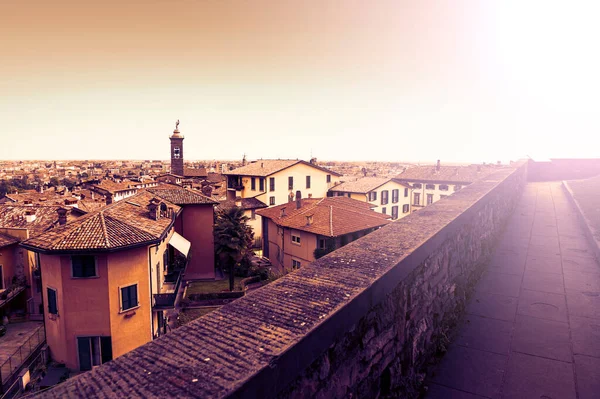 Τείχη Γύρω Από Την Παλιά Πόλη Του Μπέργκαμο Στην Ιταλία — Φωτογραφία Αρχείου