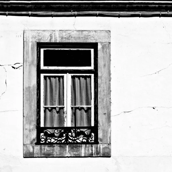 Okno Starego Domu Portugalii Retro Obrazu Filtrowanego Styl — Zdjęcie stockowe