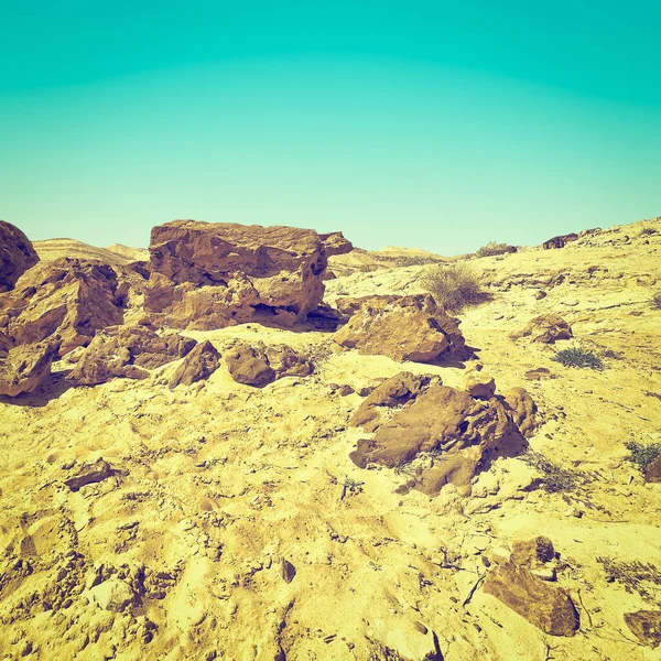 Srail Deki Negev Çölü Nden Rocky Hills Instagram Effcet — Stok fotoğraf