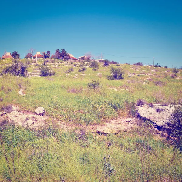 Israel Settlement Green Hilltop Instagram Effect — Stock Photo, Image