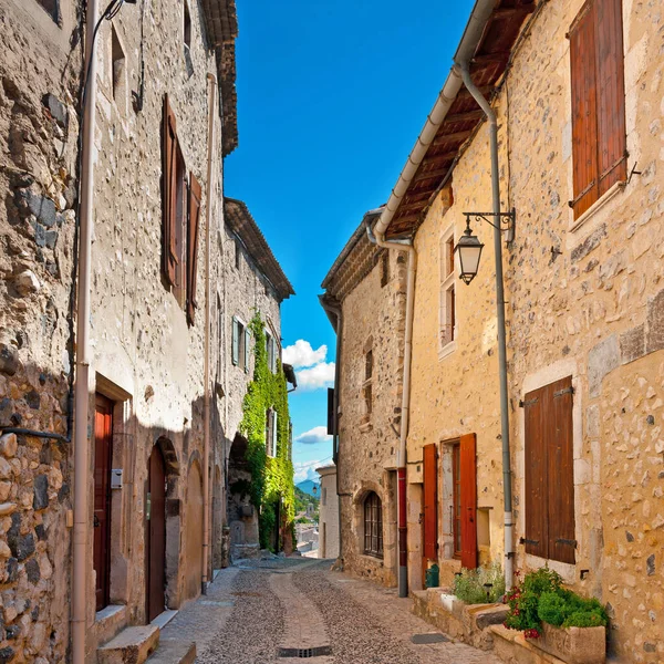Deserted Street French City Rochemaure — Stock Photo, Image