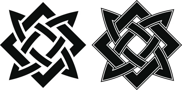 Altes Heidnisches Slawisches Und Skandinavisches Amulett Symbol Svarog Square Black — Stockvektor