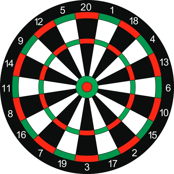 Classic Target Sport Game Darts Isolated White Background — Stock Vector