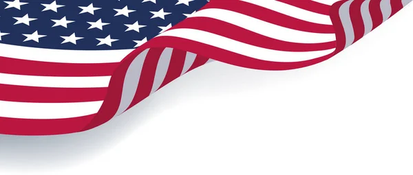 Waving Star Striped Flag Usa United States America Close White — Stock Vector