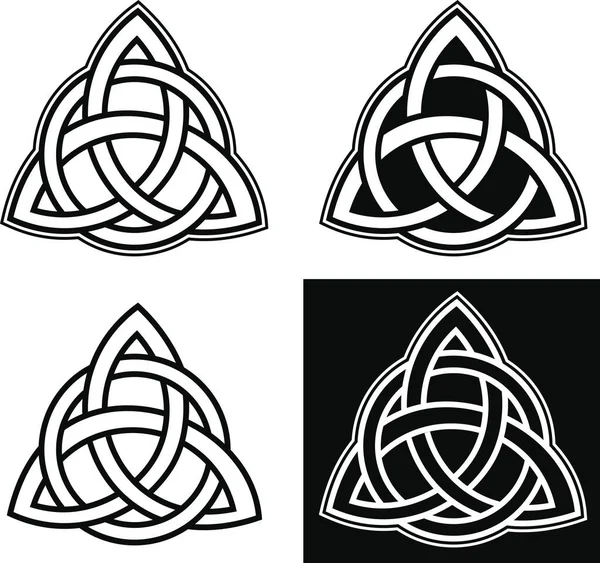 Símbolo Rúnico Pagano Tradicional Celta Triquetra Varias Variantes — Vector de stock