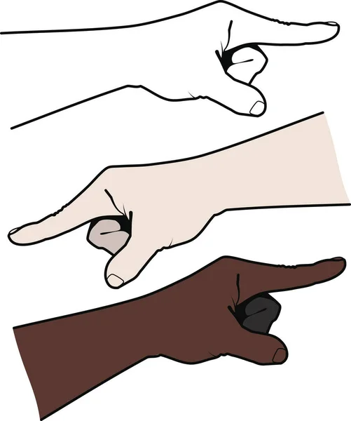 Männliche Hand Mit Fingerzeig Richtung Seitenansicht — Stockvektor