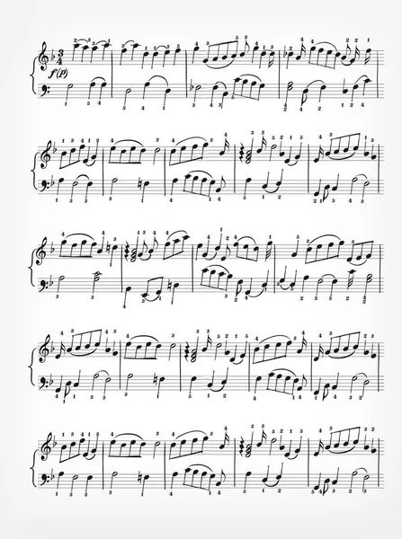 Notes Musique Écrites Main Sur Une Feuille Papier Musique — Image vectorielle