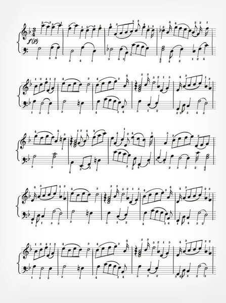 musical notes written by hand on a sheet of music paper