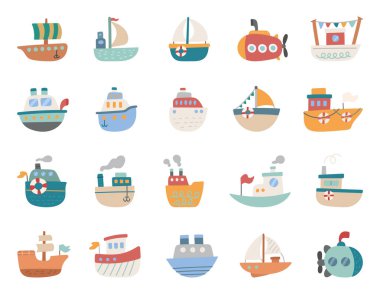 İskandinav tarzında bir gemi, çeşitli tekne denizaltıları, yelkenliler ve gemilerle denizcilik teması için mükemmel illüstrasyonlar ve yaratıcı deniz tasarımı projeleri için.