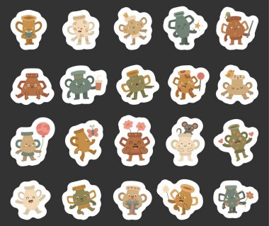 İskandinav tarzında hazırlanmış vazo karakteri çeşitli tapılası pozlarla kitap, balon, çiçek, kalp ve yaratıcı tatil projeleriniz için şenlik aktiviteleri sunuyor.