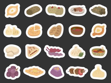 İskandinav tarzında geleneksel yemekler sunan Gürcü yemekleri. Khachapuri khinkali dolma shashlik pkhali kharcho church chkhela ve projeleriniz için diğer otantik yemekler de dahil.