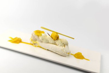 Exquisite cake on plate