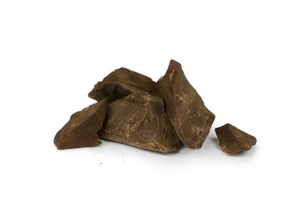 Bitar Krossad Svart Choklad Isolerad Vit Bakgrund — Stockfoto