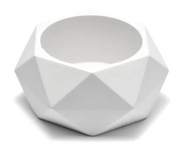 Белый Керамический Цветочный Горшок Изолирован Белом Фоне — стоковое фото