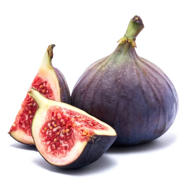 Fruta Higo Púrpura Madura Tropical Aislada Sobre Fondo Blanco —  Fotos de Stock