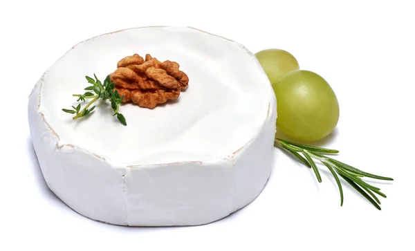 Queso Fresco Brie Camembert Aislado Sobre Fondo Blanco —  Fotos de Stock
