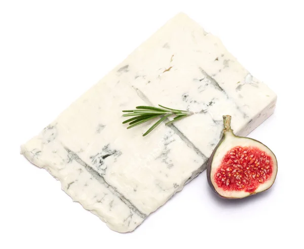 Famous Traditional Italian Gorgonzola Blue Cheese Isolated White Background — Stock Photo, Image